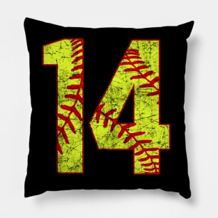 Fastpitch Softball Number 14 #14 Softball Shirt Jersey Uniform Favorite Player Biggest Fan Pillow