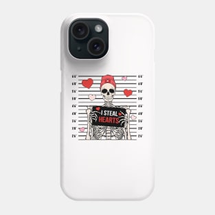 I steal Hearts, Skeleton Valentines Day Phone Case