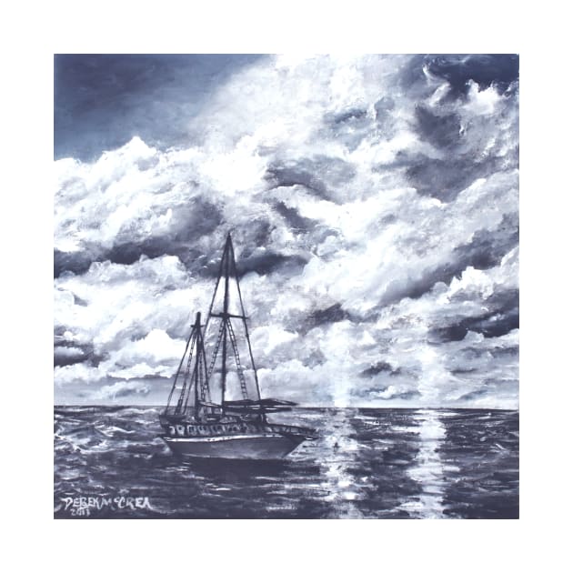 sail boat oil painting art print by derekmccrea