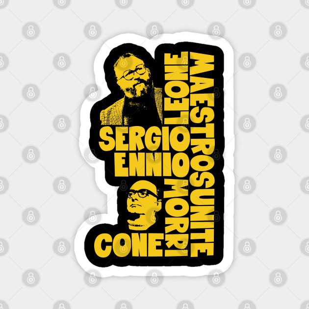 Sergio Leone and Enio Morricone - Maestros Unite Magnet by Boogosh