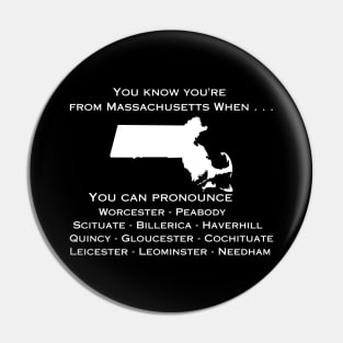 Massachusetts Town Names (Dark Colors) Pin