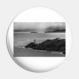 Howth Cliffs, Dublin, Ireland, black and white Pin