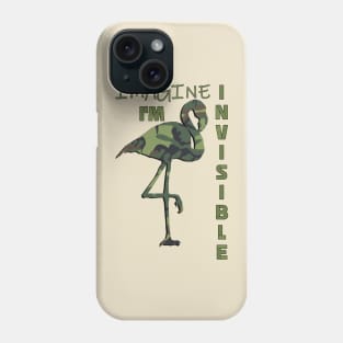 Funny Introvert Pretend I'm Invisible Camo Flamingo Phone Case