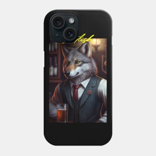 Wild And Classy Barkeeper Wolf In A Suit - Unique Wildlife Art Print For Fashion Lovers Phone Case