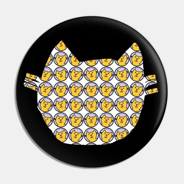 Portrait Yellow Cats for Kids Pattern Pin by ellenhenryart