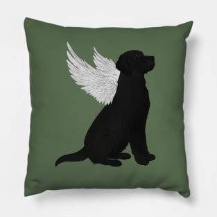 Black Labrador Retriever Guardian Angel Pillow