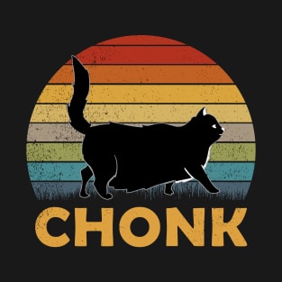 Retro Vintage Chonk - Halloween Black Cat T-shirt T-Shirt