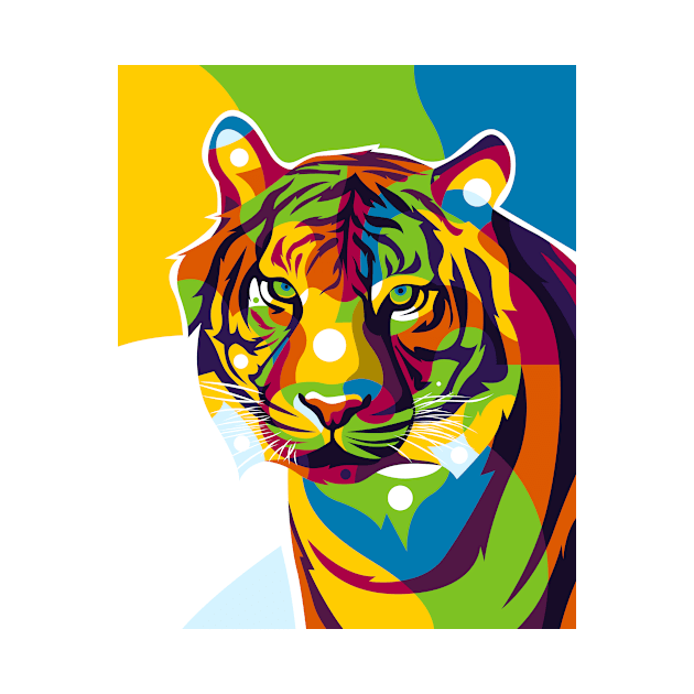 The Colorful Tiger Face by wpaprint