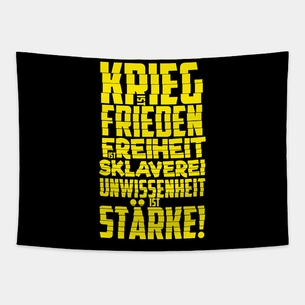 Krieg ist Frieden - Politische und kritische Zitate. Typografie Kunst. Tapestry by Boogosh