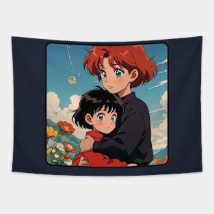 Love of Mother Anime Style Tapestry