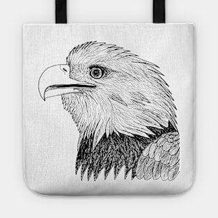 Hand drawn Bald eagle (pen and ink) Tote