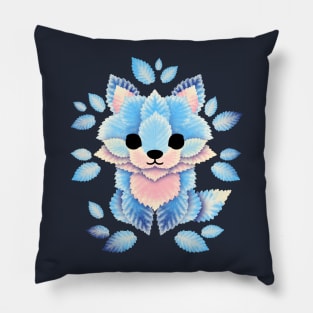 Ice fox of leaves Pillow