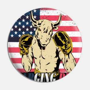 american shirt, charging bull, flag american,gift t-shirt Pin