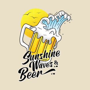 SUNSHINE, WAVES AND BEER - SUMMER T-Shirt