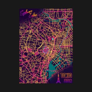 Tokio Synthwave map T-Shirt