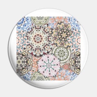 Seamless pattern with floral mandala Pin