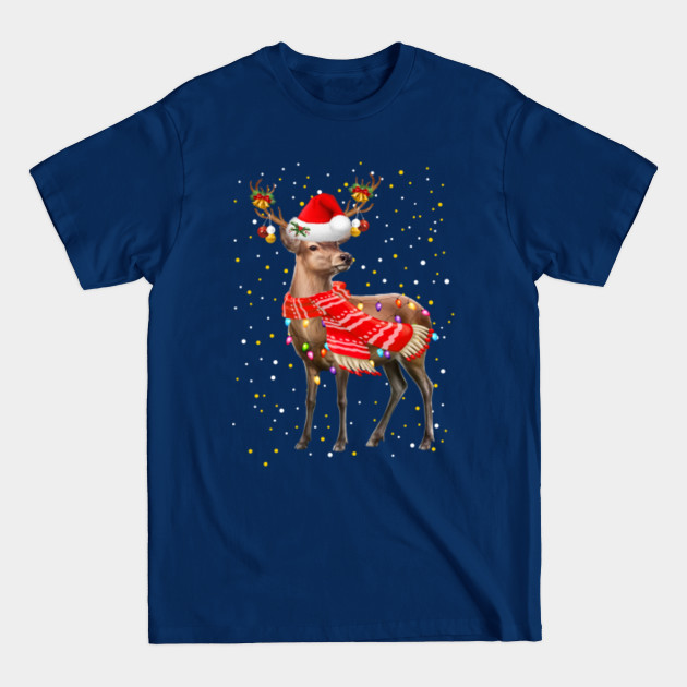 Discover Deer Reindeer Christmas Light Shirt - Deer - T-Shirt