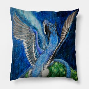 Blue Jay Dragon Tarot Card - The Star Pillow