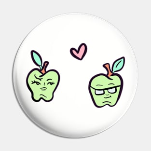 Green Apple Lovers Pin