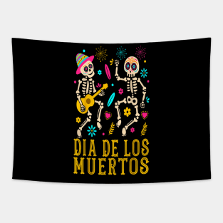 Dia De los Muertos Costume Day of the Dead Skeleton Dancing Tapestry