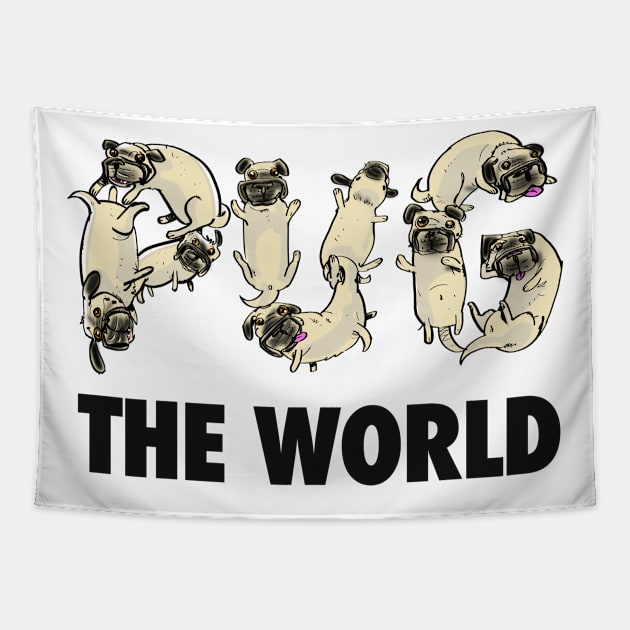 Pug The World Variant Tapestry by spclrd