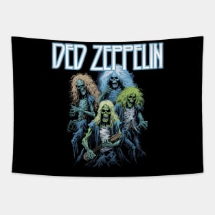 Undead Zombie Rock Band Band Tee Illustration - Ghoulish Music Madness Tapestry