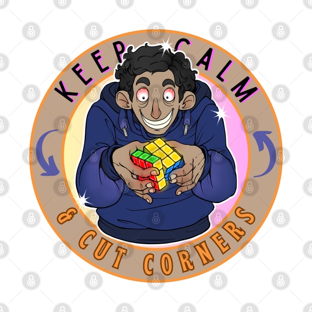 Keep Calm & Cut Corners Retro Graphic by OFFdaWALLArt