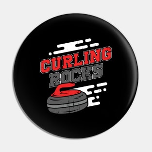 Curling Rocks Sport Curler Gift Pin