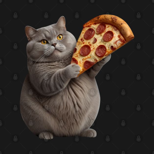 CUTE FAT CAT PIZZA by JWOLF