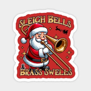 Santa Playing the Bass Trombone Magnet