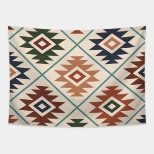 Aztec Symbol Big Pattern Color on Cream Tapestry