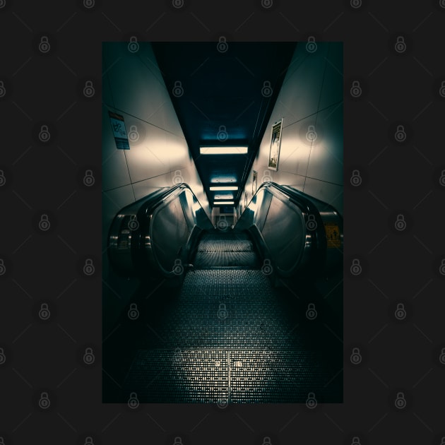 Dark Liminal Subway Escalator Photograph by love-fi