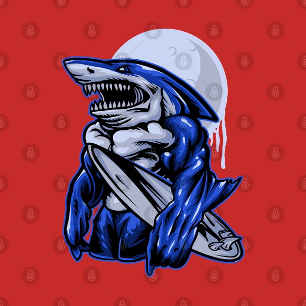 Shark suffer illustration by Mako Design 