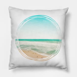 Beautiful ocean beach with big sky Pillow