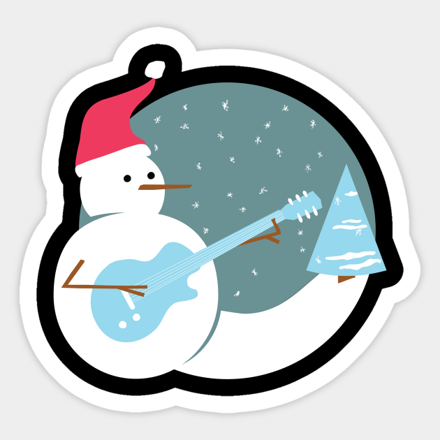 Rock Roll Frosty The Snowman Christmas Sticker Teepublic Rock Roll Frosty The Snowman Christmas Sticker Teepublic