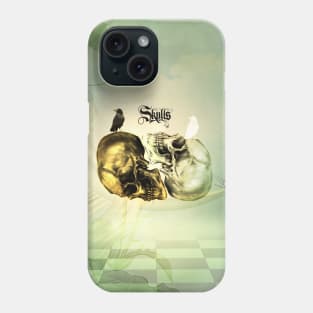 Awesome skulls with crows Phone Case