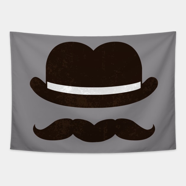 Twin bowler moustache Tapestry by KrunkMunky