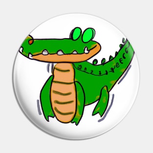Cute Alligator Drawing Pin