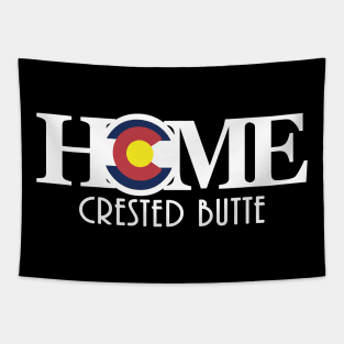 HOME Crested Butte (long white text) Tapestry