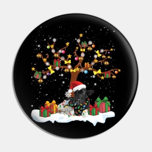 Christmas Heifers Santa Xmas Lights Cow Lovers Pin