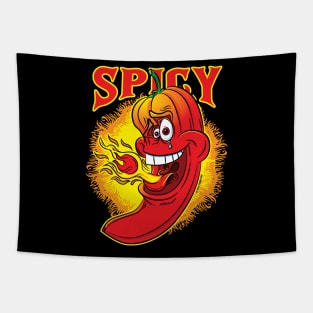 Spicy Flaming Hot Red Chili Pepper Tapestry