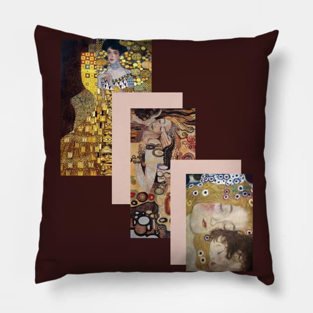 Gustav Klimt aesthetic Pillow by Guccilikesavocado