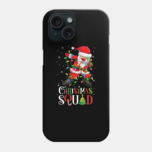 Christmas Squad Funny Xmas Dabbing Santa Christmas Lights Phone Case by springins