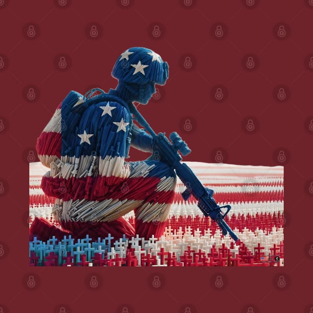 American Military Soldier and USA Flag by focusln by Darn Doggie Club by focusln