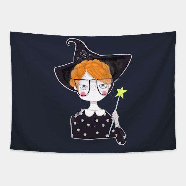 red hair witch Tapestry by violinoviola