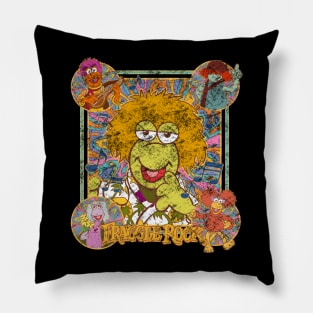 Trippy Fraggle Rock vintage Pillow