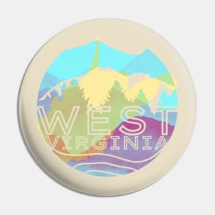 West Virginia 304 Pastel Mountains Pin