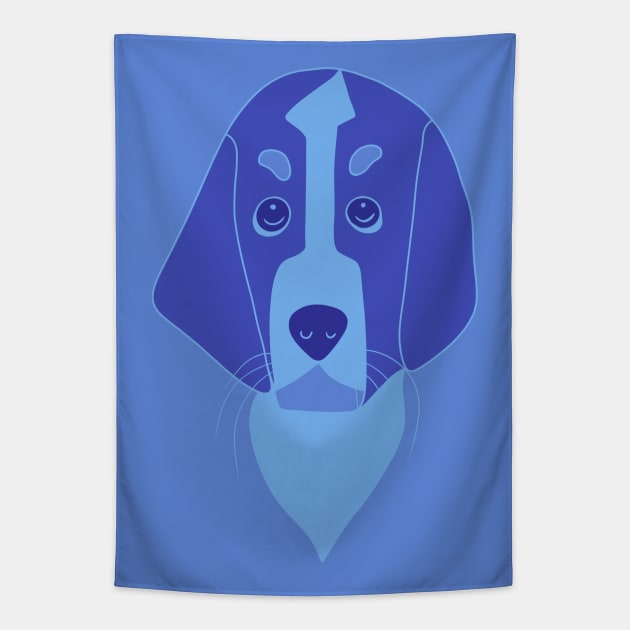 Blue head dog Tapestry by Mimie20