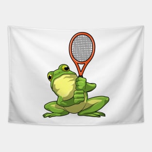 Frog at Tennis with Tennis racket Tapestry