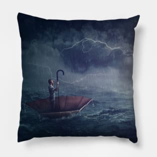 sailing on umbrella boat Pillow